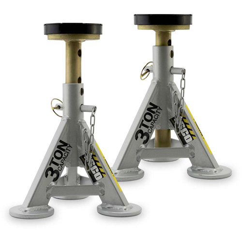 Performance Shorty Low Profile Jack Stands, 3 tons Capacity, 11" - 17" H Trail Hammer and Bolt
