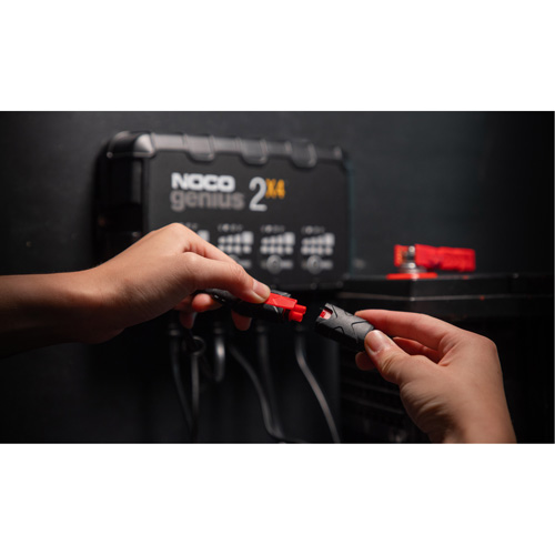 Chargeur de batterie 4 sorties de 8 A Genius 2X4 Trail Hammer and Bolt