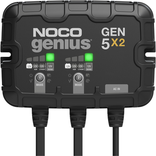 Genius&reg; Gen5X2 2-Bank, 10-Amp On-Board Battery Charger Trail Hammer and Bolt