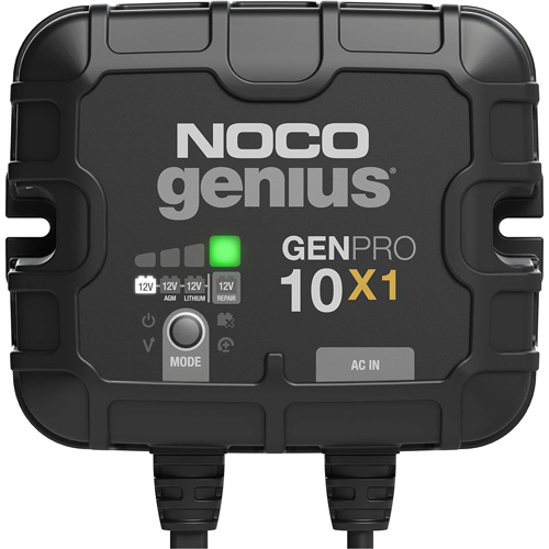 Chargeur de batterie embarqu&eacute; &agrave; 1 sortie de 10 amp&egrave;res GenPro10X1 Genius Trail Hammer and Bolt