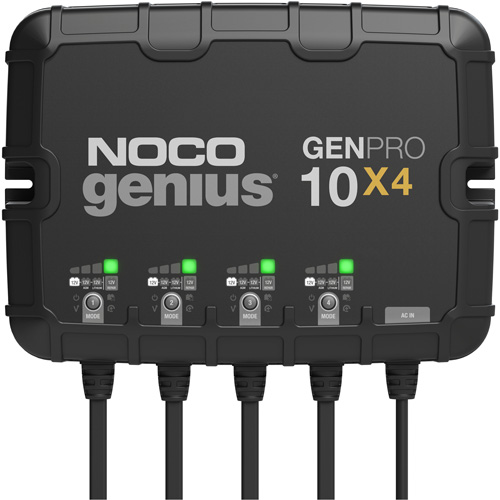 Chargeur de batterie embarqu&eacute; &agrave; 4 sorties de 40 amp&egrave;res GenPro10X4 Genius Trail Hammer and Bolt