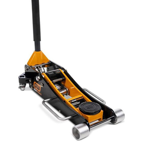 Aluminum Racing Jack, 2 Ton(s) Capacity, 3-1/4" Lowered, 18-1/2" Raised, Manual Hydraulic Trail Hammer and Bolt
