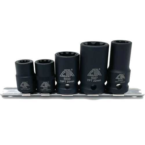 5 Pc. VAG Brake Caliper Socket Set Trail Hammer and Bolt