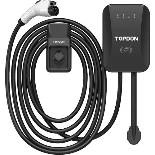 Chargeur r&eacute;sidentiel PulseQ AC pour VE avec mode identification par radiofr&eacute;quence (RFID), 40 A, Niveau 2 CA, Connecteur Type 1 (SAE J1772) Trail Hammer and Bolt
