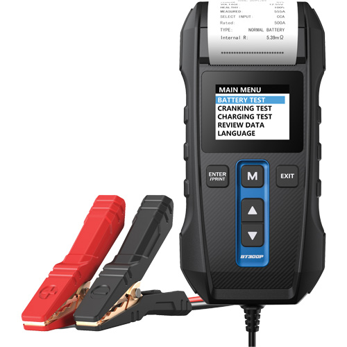 Testeur de batterie, de charge et de d&eacute;marrage BT300P avec imprimante Trail Hammer and Bolt
