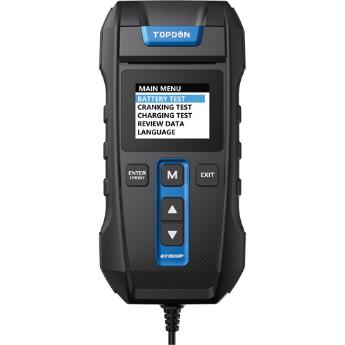 Testeur de batterie, de charge et de d&eacute;marrage BT300P avec imprimante Trail Hammer and Bolt