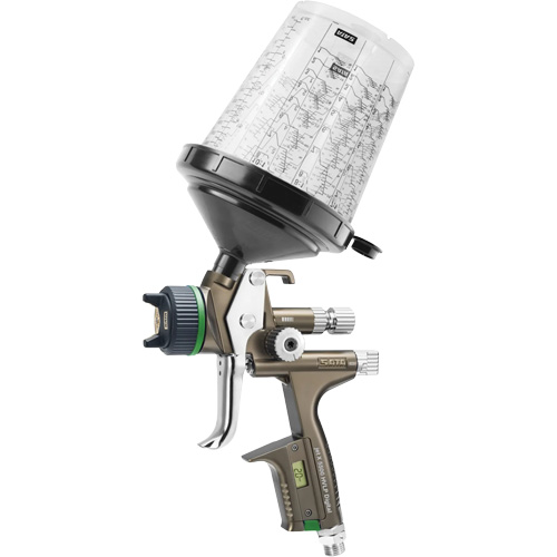 Pistolet de peinture de premi&egrave;re qualit&eacute; pour peinture automobile avec psi num&eacute;rique X5500 HVLP 1,2 I RPS D, Entr&eacute;e d'air 1/4" NPT, 15,19 pi³/min, Capacit&eacute; 0,6 L/0,9 L, 0,17 psi Trail Hammer and Bolt