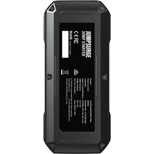 D&eacute;marreur de secours, banque d'alimentation et lampe de poche JumpSurge2000Pro &agrave; 2500 A de pointe Trail Hammer and Bolt