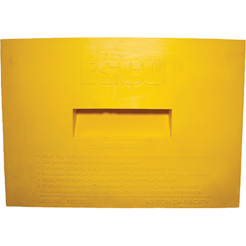 Wheel Chock, Polyurethane, Yellow, 15-1/4" W x 12-1/8" D x 10-3/4" H Trail Hammer and Bolt