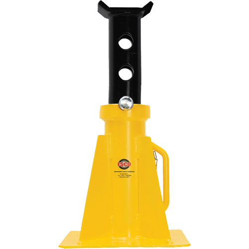 Pin Style Jack Stand, Locking Pin, 25 tons Capacity, 15-3/4" - 26-3/4" H Trail Hammer and Bolt