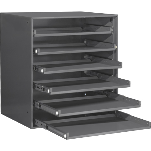 Armoire de rangement &agrave; cloisons, Acier, 6 compartiments, 20-5/16" la x 15-15/16" p, 21-7/8" h, Gris Trail Hammer and Bolt