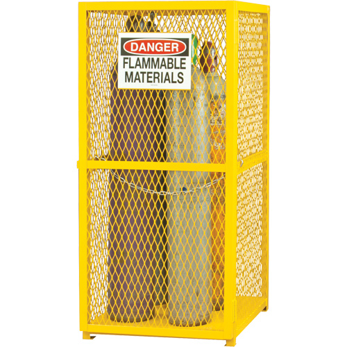 Armoire de rangement pour bouteilles &agrave; gaz, nbre de bouteilles: 9, 30" , 30" , 71-3/4" , Jaune Trail Hammer and Bolt