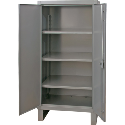 Armoire tr&egrave;s robuste, Acier, 3 Tablettes, 66" h x 36" la x 24" P, Gris Trail Hammer and Bolt