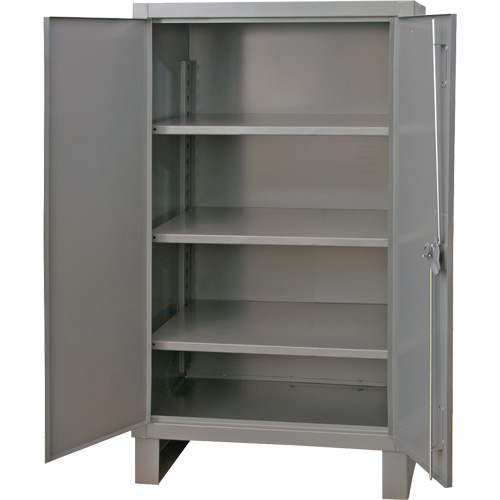 Armoire tr&egrave;s robuste, Acier, 3 Tablettes, 66" h x 48" la x 24" P, Gris Trail Hammer and Bolt