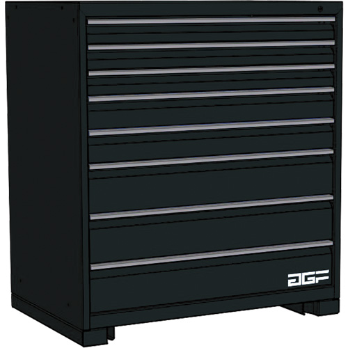 Modular Drawer Cabinet, 8 Drawers, 60" W x 28" D x 40" H, Black Trail Hammer and Bolt