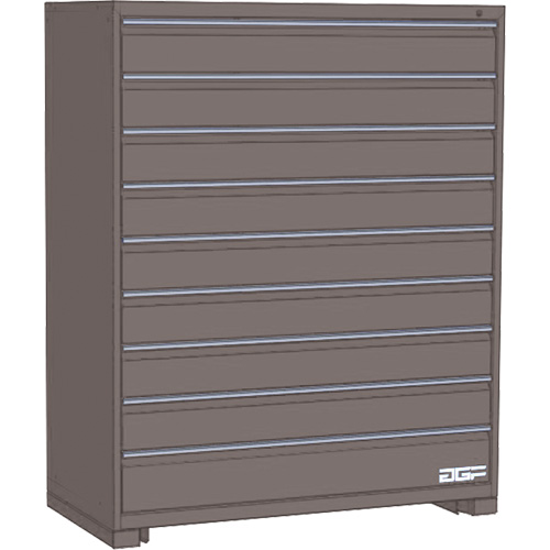 Modular Drawer Cabinet, 9 Drawers, 36" W x 28" D x 60" H, Grey Trail Hammer and Bolt