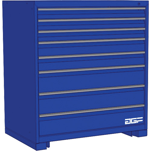 Armoire &agrave; tiroirs modulaire, 8 tiroirs, 24" la x 28" p x 40" h, Bleu Trail Hammer and Bolt