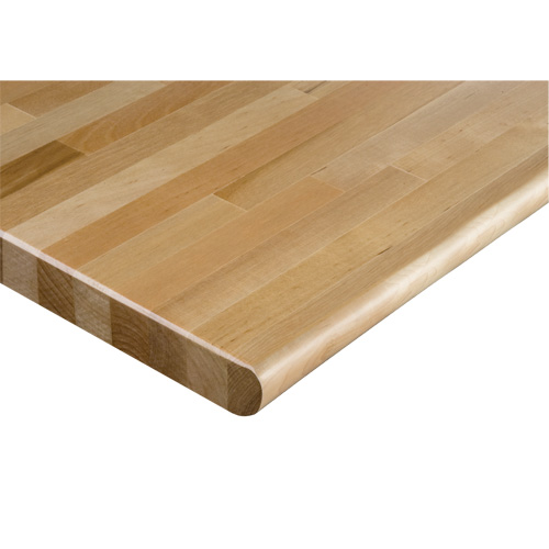 Dessus d'&eacute;tabli en bois dur, 72" la x 24" p, Bordure Arrondi, &eacute;paisseur 1-1/4" Trail Hammer and Bolt