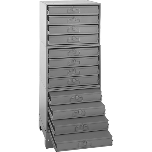 Armoire de rangement modulaire avec tiroirs, Acier, 12 tiroirs, 20-3/8" x 16" x 60-1/8", Gris Trail Hammer and Bolt