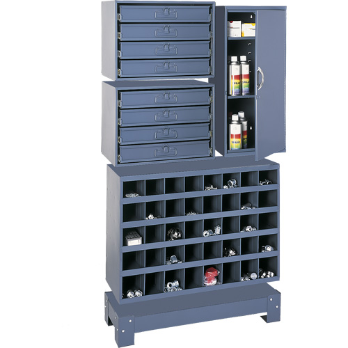 Unit&eacute; de stockage modulaire pour petites pi&egrave;ces, Acier, 8 tiroirs, 33-3/4" x 12-1/4" x 59-5/8", Gris Trail Hammer and Bolt