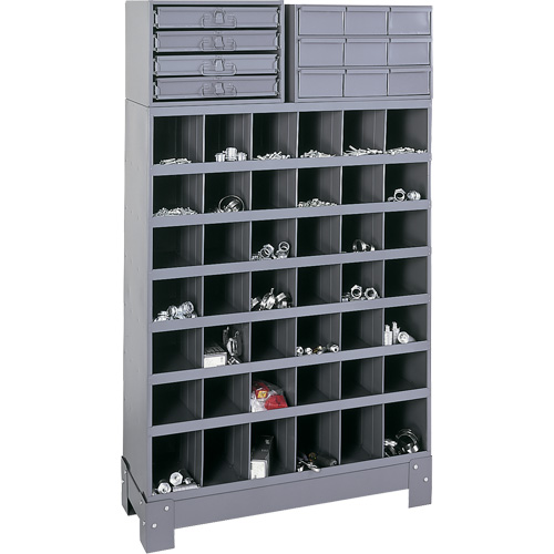 Modular Small Parts Storage Unit, Steel, 13 Drawers, 33-3/4" x 12-1/4" x 59", Grey Trail Hammer and Bolt