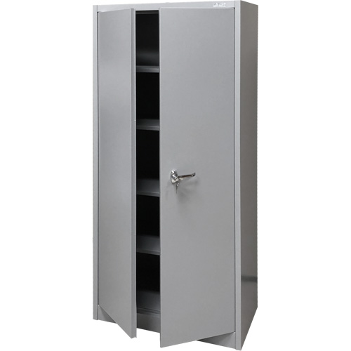 Armoire de rangement, Acier, 4 Tablettes, 66" h x 30" la x 15" P, Gris Trail Hammer and Bolt