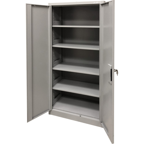 Armoire de rangement, Acier, 4 Tablettes, 78" h x 36" la x 24" P, Gris Trail Hammer and Bolt