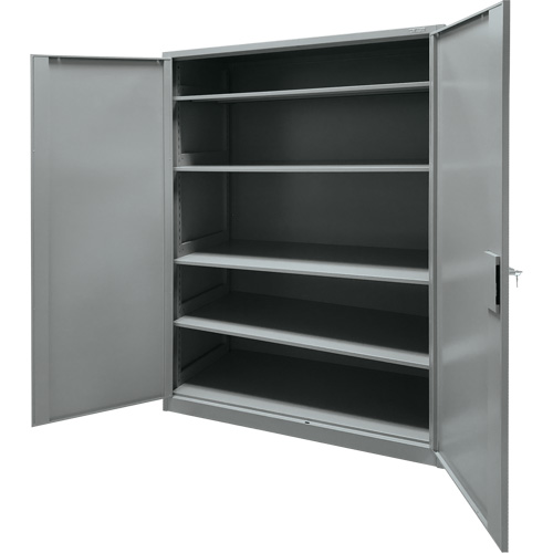 Armoire de rangement, Acier, 4 Tablettes, 78" h x 48" la x 24" P, Gris Trail Hammer and Bolt