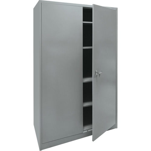 Armoire de rangement, Acier, 4 Tablettes, 78" h x 48" la x 24" P, Gris Trail Hammer and Bolt