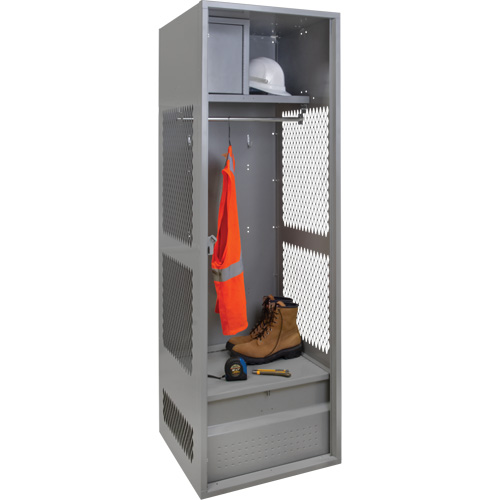 Casier pour &eacute;quipement, Acier, 24" la x 24" p x 72" h, Gris Trail Hammer and Bolt