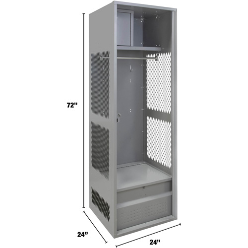 Casier pour &eacute;quipement, Acier, 24" la x 24" p x 72" h, Gris Trail Hammer and Bolt