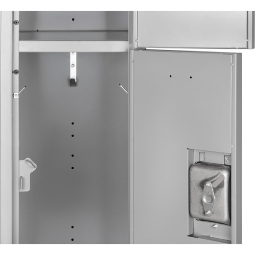 Lockers, 3 -tier, Bank of 3, 36" x 18" x 86", Steel, Grey, Knocked Down Trail Hammer and Bolt