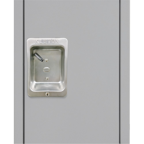 Lockers, 3 -tier, Bank of 3, 36" x 18" x 86", Steel, Grey, Knocked Down Trail Hammer and Bolt
