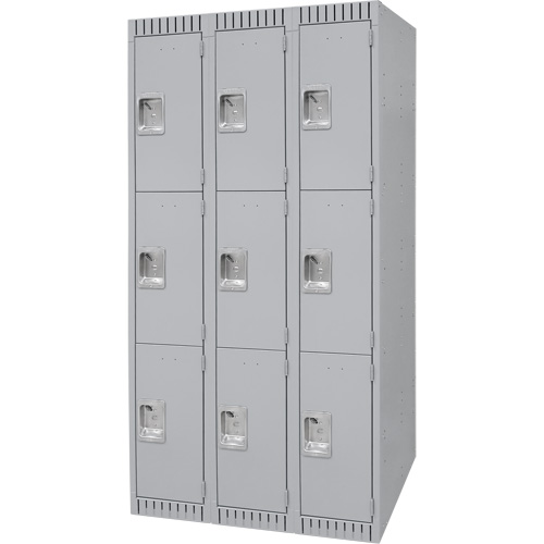 Casiers, 3 niveaux, Bloc de 3, 36" x 18" x 72", Acier, Gris, D&eacute;mont&eacute; Trail Hammer and Bolt
