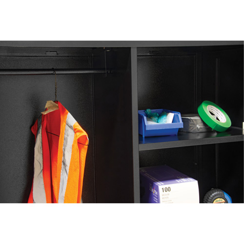 Armoire de rangement combin&eacute;e, 36" la x 18" p x 72" h, Noir Trail Hammer and Bolt