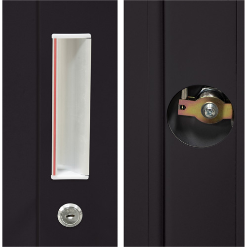 Armoire de rangement combin&eacute;e, 36" la x 18" p x 72" h, Noir Trail Hammer and Bolt