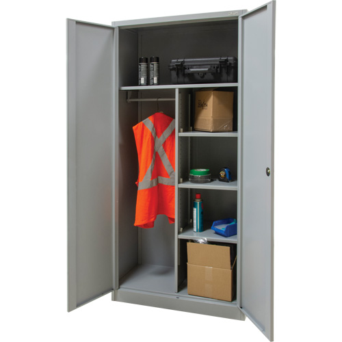 Armoire de rangement combin&eacute;e, 36" la x 18" p x 72" h, Gris Trail Hammer and Bolt