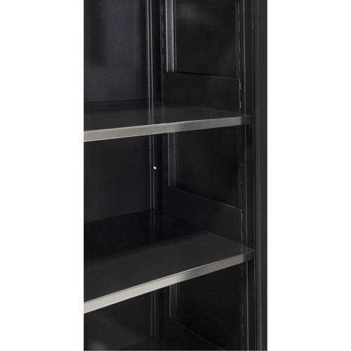 Hi-Boy Storage Cabinet, Steel, 4 Shelves, 72" H x 36" W x 18" D, Black Trail Hammer and Bolt