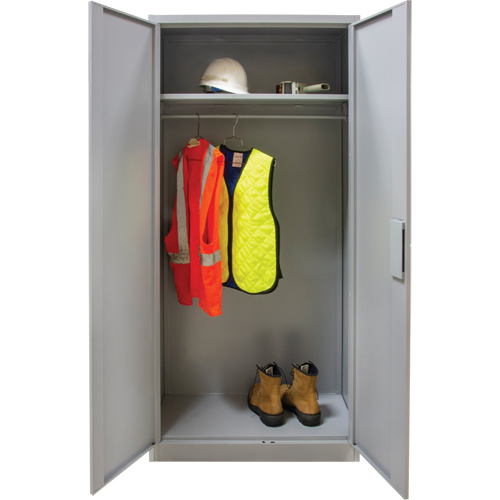 Armoire garde-robe, Acier, 36" la x 18" p x 72" h, Gris Trail Hammer and Bolt