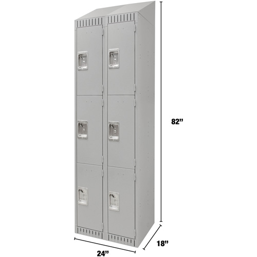 Casiers, 3 niveaux, Bloc de 2, 24" x 18" x 82", Acier, Gris, D&eacute;mont&eacute; Trail Hammer and Bolt