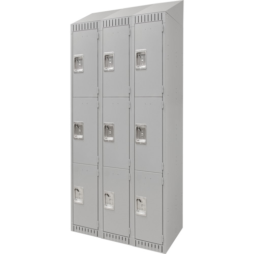 Casiers, 3 niveaux, Bloc de 3, 36" x 18" x 82", Acier, Gris, D&eacute;mont&eacute; Trail Hammer and Bolt