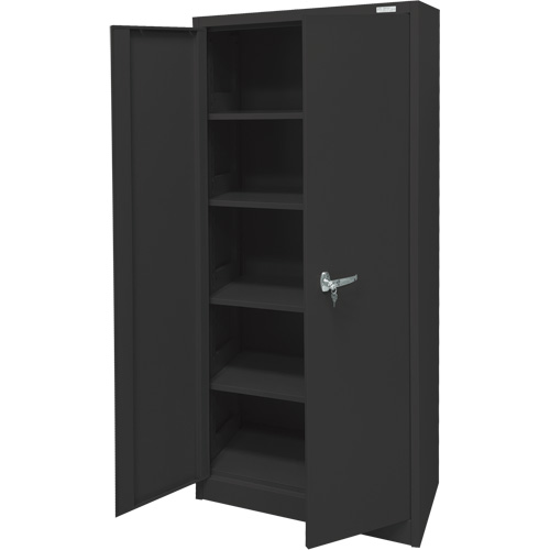 Armoire d'entreposage, Acier, 4 Tablettes, 66" h x 30" la x 15" P, Noir Trail Hammer and Bolt