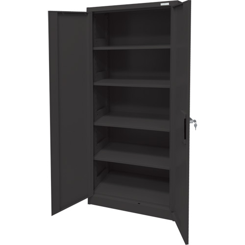 Armoire d'entreposage, Acier, 4 Tablettes, 66" h x 30" la x 15" P, Noir Trail Hammer and Bolt