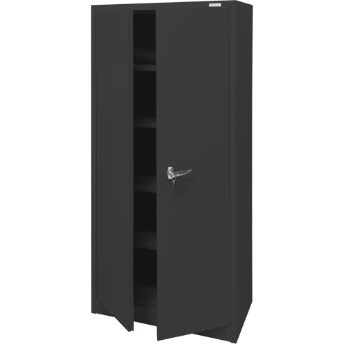 Armoire d'entreposage, Acier, 4 Tablettes, 66" h x 30" la x 15" P, Noir Trail Hammer and Bolt