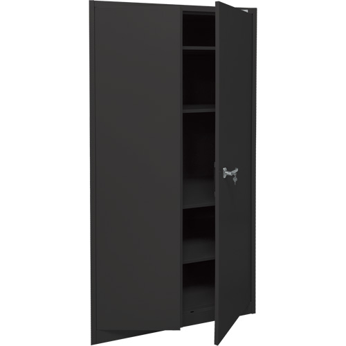 Storage Cabinet, Steel, 4 Shelves, 78" H x 36" W x 24" D, Black Trail Hammer and Bolt