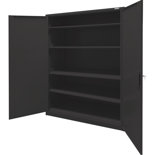 Armoire d'entreposage, Acier, 4 Tablettes, 78" h x 48" la x 24" P, Noir Trail Hammer and Bolt