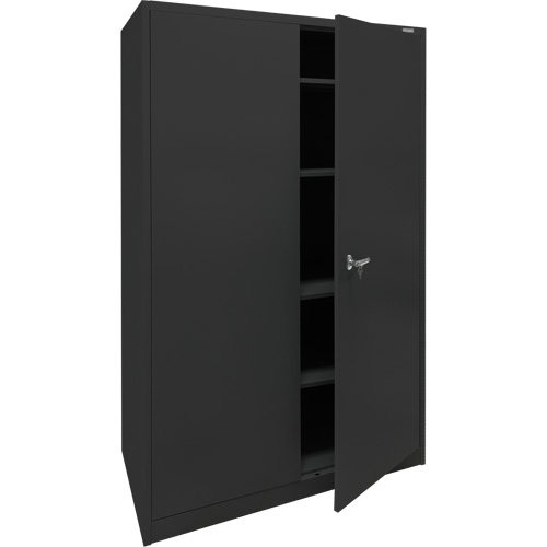 Armoire d'entreposage, Acier, 4 Tablettes, 78" h x 48" la x 24" P, Noir Trail Hammer and Bolt