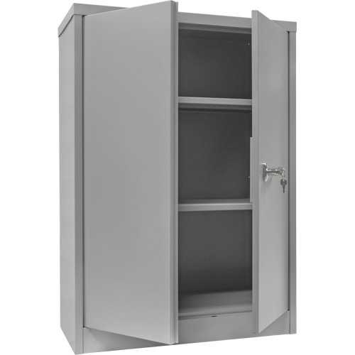 Armoire de rangement &agrave; hauteur de comptoir, Acier, 2 Tablettes, 42" h x 30" la x 15" P, Gris Trail Hammer and Bolt