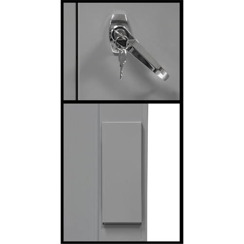 Armoire de rangement &agrave; hauteur de comptoir, Acier, 2 Tablettes, 42" h x 30" la x 15" P, Gris Trail Hammer and Bolt