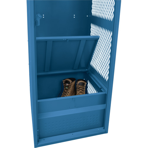 Casier pour &eacute;quipement, Acier, 24" la x 18" p x 72" h, Bleu fonc&eacute; Trail Hammer and Bolt